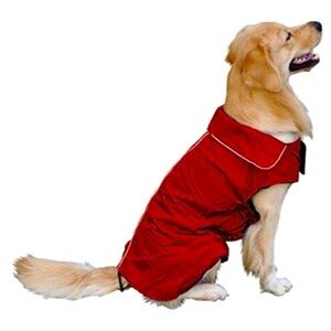 Dark red fuzzy fleece easy on off collared dog vest L